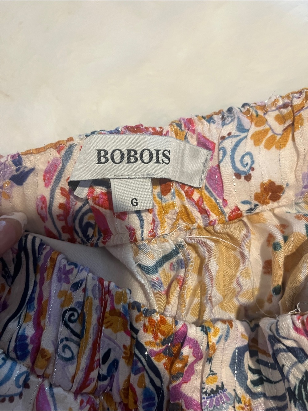 Paisley Print Women’s Top in Mustard Pink - - Picture 5 of 6